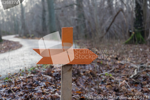 Image of Orange wooden arrow