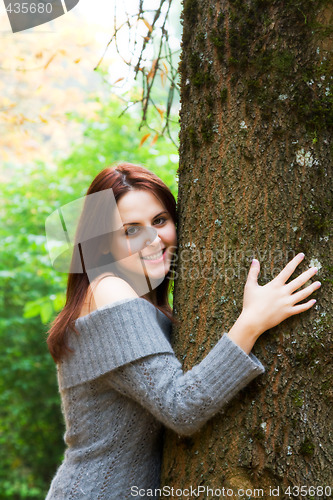 Image of Caucasian girl in fall season