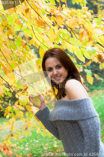 Image of Caucasian girl in fall season