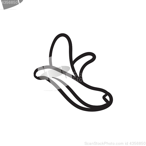 Image of Peeled banana sketch icon.