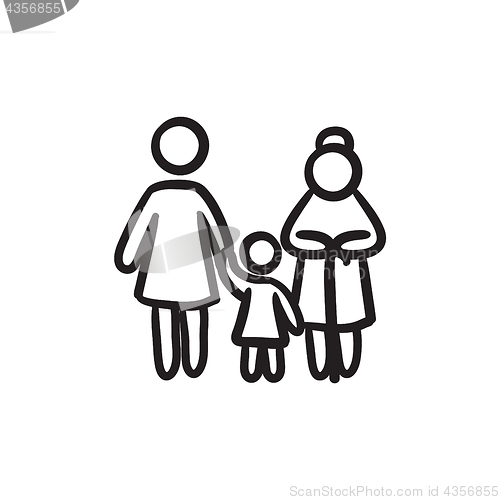 Image of Family sketch icon.