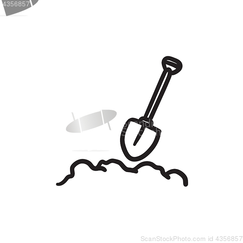 Image of Mining shovel sketch icon.