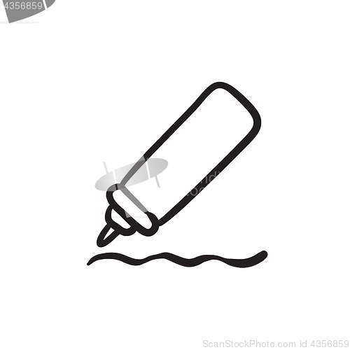 Image of Sauce bottle sketch icon.