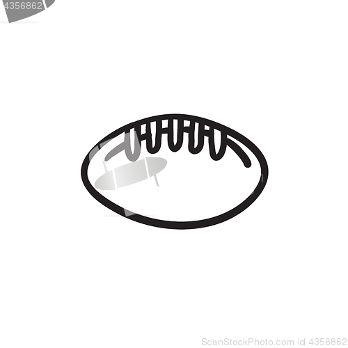 Image of Rugby football ball sketch icon.