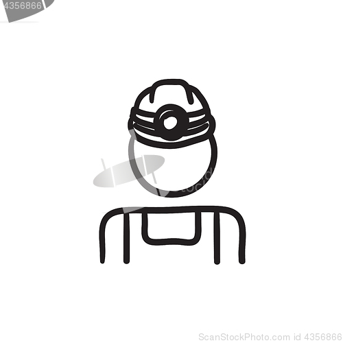 Image of Coal miner sketch icon.