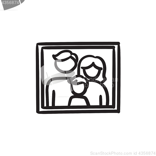 Image of Family photo sketch icon.