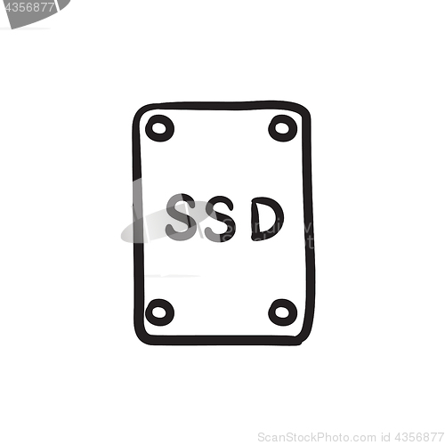 Image of Solid state drive sketch icon.