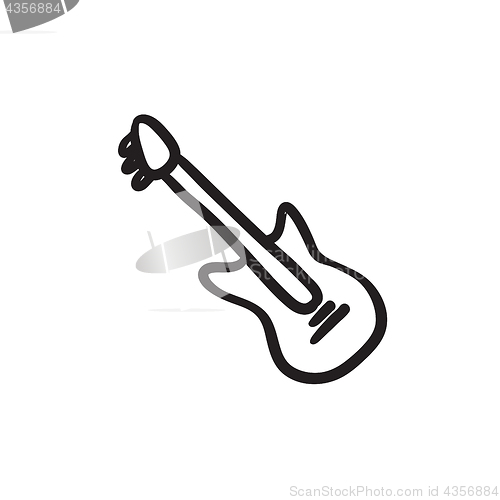 Image of Electric guitar sketch icon.