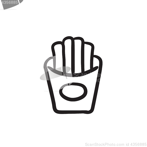 Image of French fries sketch icon.