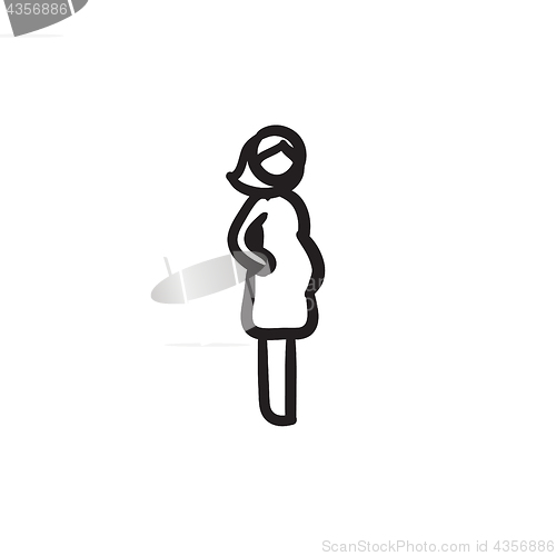 Image of Pregnant woman sketch icon.