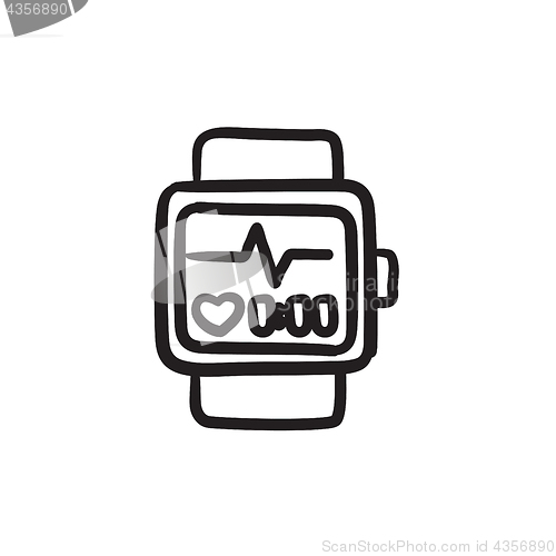 Image of Smartwatch sketch icon.