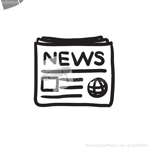 Image of Newspaper sketch icon.