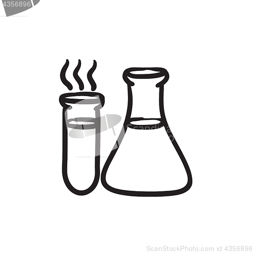 Image of Laboratory equipment sketch icon.