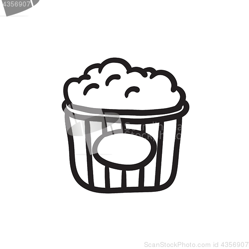 Image of Popcorn sketch icon.