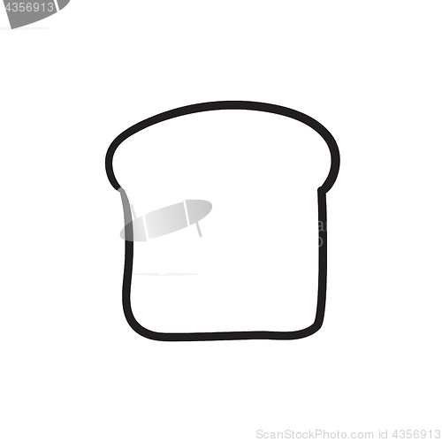 Image of Single slice of bread sketch icon.