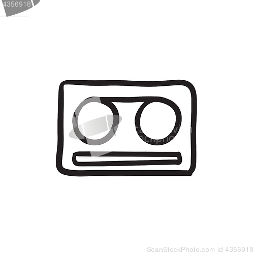 Image of Cassette tape sketch icon.