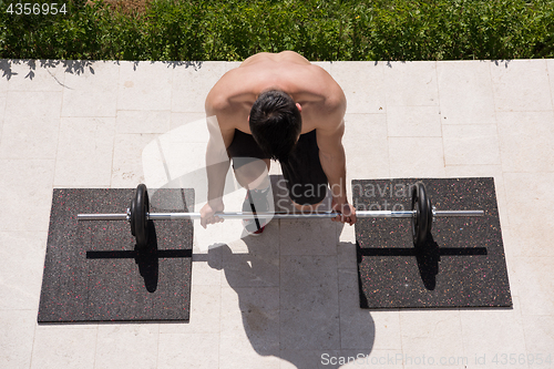 Image of man doing morning exercises