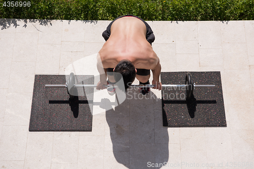 Image of man doing morning exercises