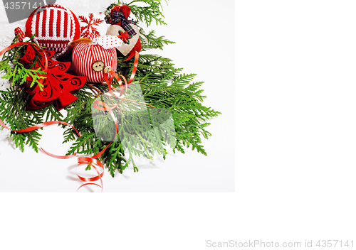 Image of christmas decoration isolated , white background for post card g