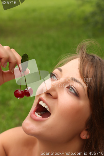 Image of Girl with cherry