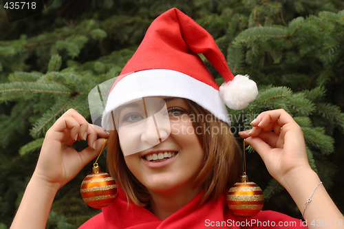 Image of Girl in Christmas hat