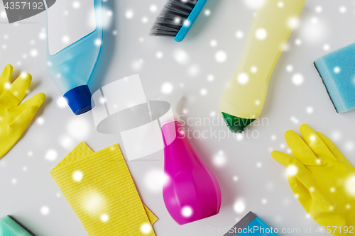 Image of cleaning stuff on white background