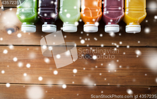 Image of bottles with different fruit or vegetable juices