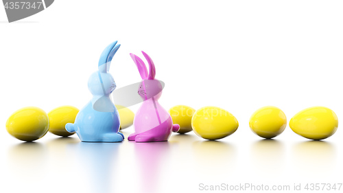 Image of CMYK easter bunny figures