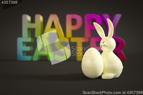 Image of white easter bunny figure