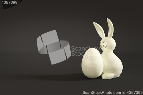 Image of white easter bunny figure