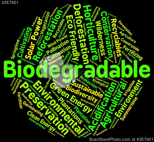 Image of Biodegradable Word Means Degrade Biodegradation And Decompose