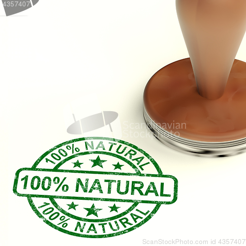 Image of One Hundred Percent Natural Stamp Shows Pure Genuine Product