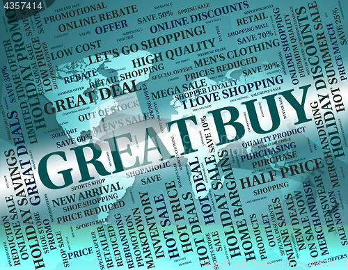 Image of Great Buy Represents Awesome Buying And Fantastic