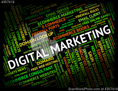 Image of Digital Marketing Indicates Electronic Promotions And Word