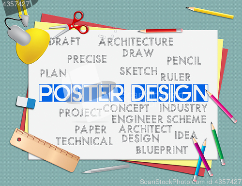 Image of Poster Design Indicates Graphic Concept And Signboard