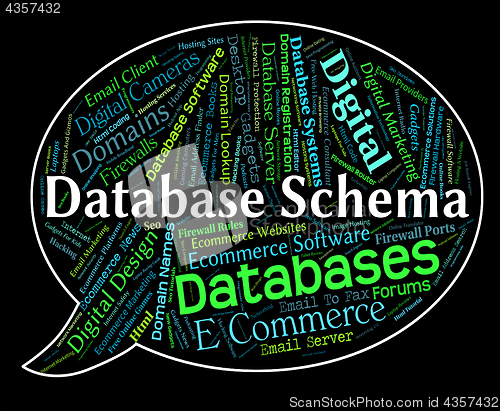 Image of Database Schema Indicates Schematics Words And Word