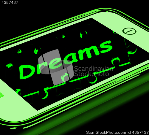 Image of Dreams On Smartphone Shows Aspirations