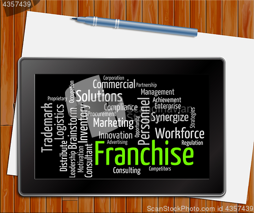 Image of Franchise Word Means Prerogative Wordclouds And Words Tablet