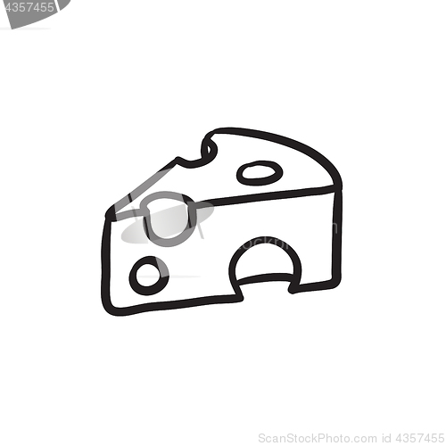 Image of Piece of cheese sketch icon.