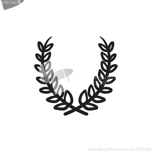 Image of Laurel wreath sketch icon.