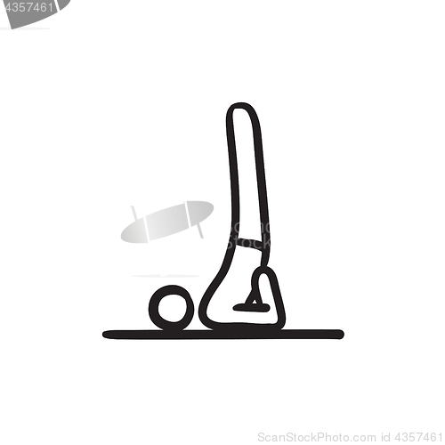 Image of Man practicing yoga sketch icon.