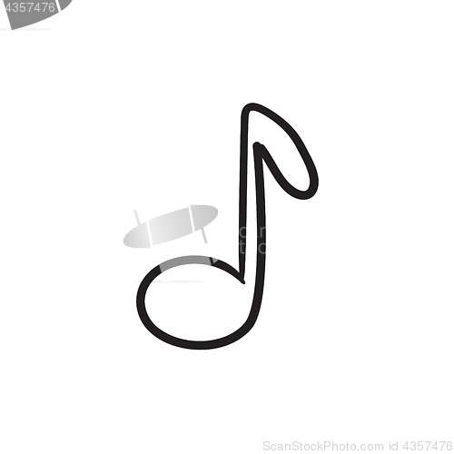 Image of Music note sketch icon.