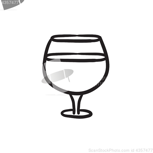 Image of Glass of wine sketch icon.