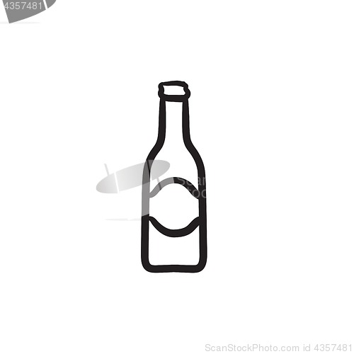 Image of Glass bottle sketch icon.