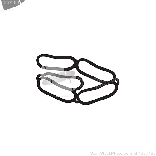 Image of Chain of sausages sketch icon.