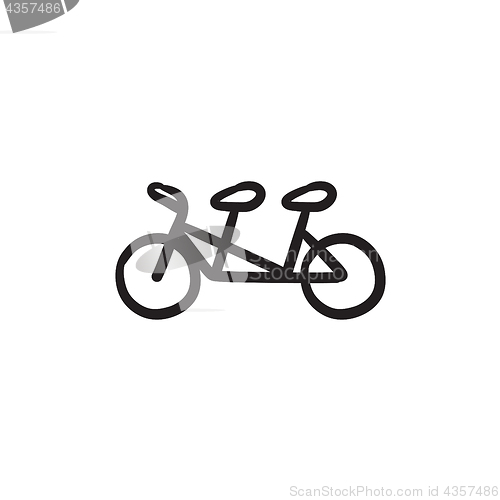 Image of Tandem bike sketch icon.