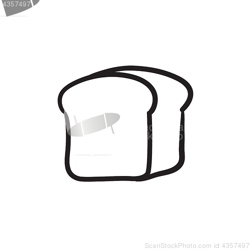 Image of Half of bread sketch icon.