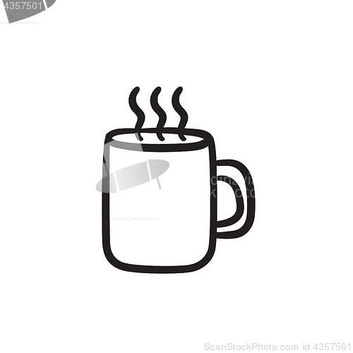 Image of Mug of hot drink sketch icon.