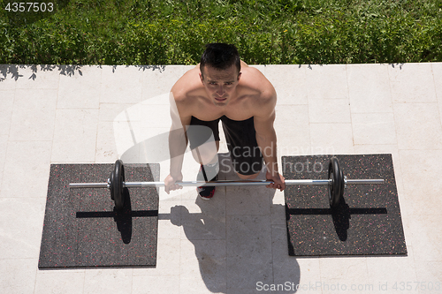 Image of man doing morning exercises