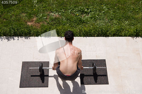 Image of man doing morning exercises